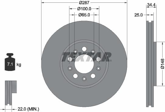 Textar 92106605 - Disque de frein cwaw.fr