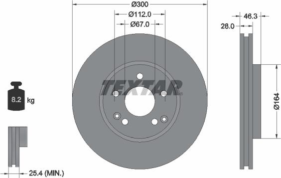 Textar 92106005 - Disque de frein cwaw.fr