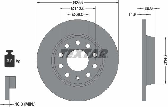 Textar 92106305 - Disque de frein cwaw.fr