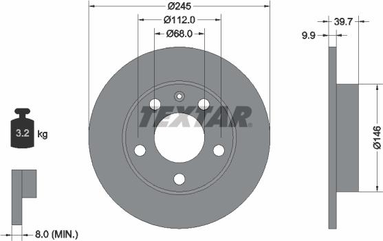 Textar 92106205 - Disque de frein cwaw.fr