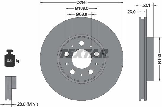 Textar 92100500 - Disque de frein cwaw.fr