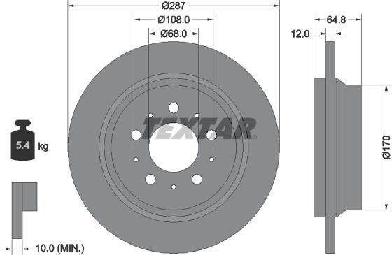 Textar 92100705 - Disque de frein cwaw.fr