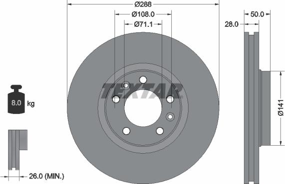 Textar 92108000 - Disque de frein cwaw.fr