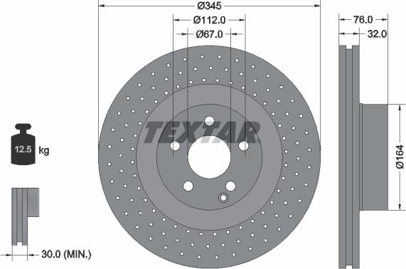 Textar 92108800 - Disque de frein cwaw.fr