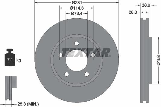 Textar 92108300 - Disque de frein cwaw.fr