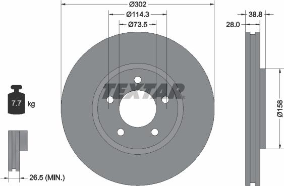 Textar 92108200 - Disque de frein cwaw.fr