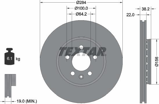 Textar 92103400 - Disque de frein cwaw.fr