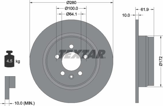 Textar 92103500 - Disque de frein cwaw.fr