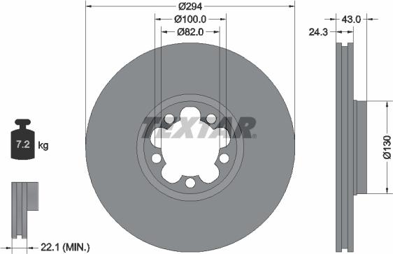 Textar 92103800 - Disque de frein cwaw.fr