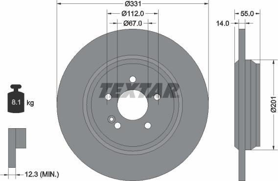 Textar 92103300 - Disque de frein cwaw.fr