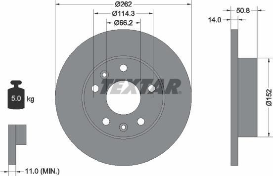 Textar 92102900 - Disque de frein cwaw.fr