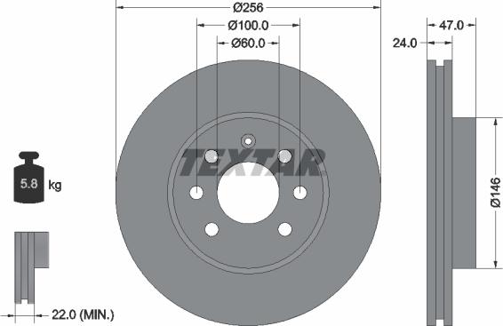 Textar 92102600 - Disque de frein cwaw.fr