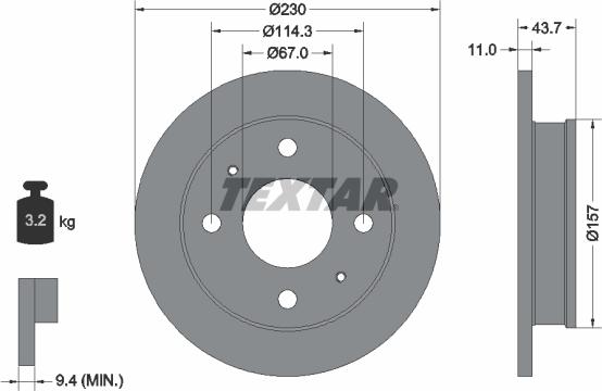 Textar 92102800 - Disque de frein cwaw.fr