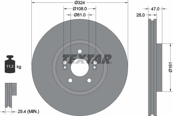 Textar 92119403 - Disque de frein cwaw.fr