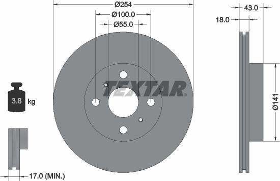 Textar 92114600 - Disque de frein cwaw.fr