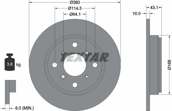 Textar 92114300 - Disque de frein cwaw.fr