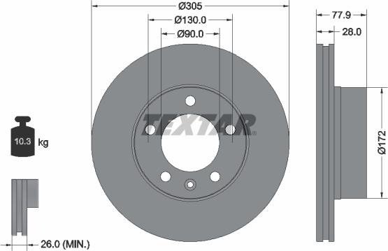 Textar 92115900 - Disque de frein cwaw.fr