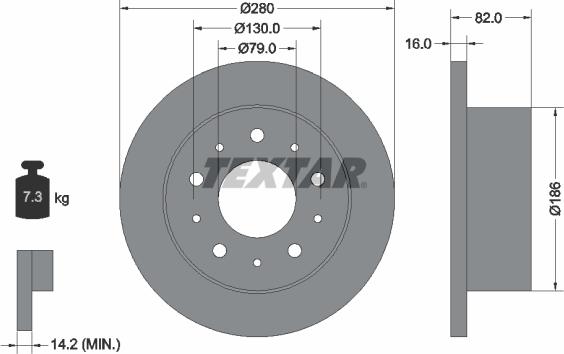 Textar 92116200 - Disque de frein cwaw.fr