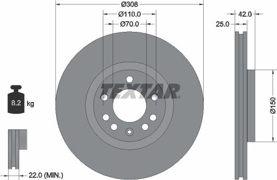 Textar 92110905 - Disque de frein cwaw.fr