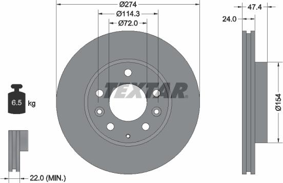 Textar 92110400 - Disque de frein cwaw.fr