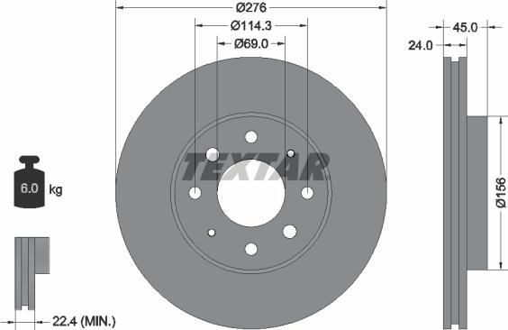 Textar 92110500 - Disque de frein cwaw.fr