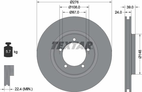 Textar 92110600 - Disque de frein cwaw.fr