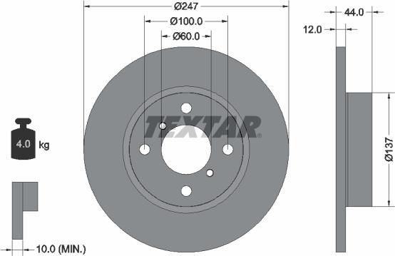 Textar 92110800 - Disque de frein cwaw.fr