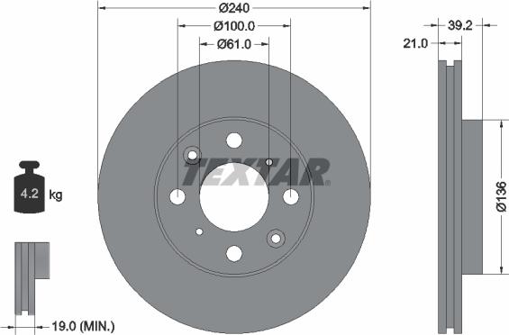 Textar 92110300 - Disque de frein cwaw.fr