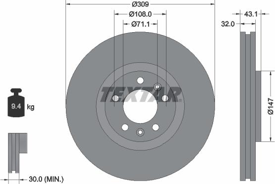 Textar 92111900 - Disque de frein cwaw.fr