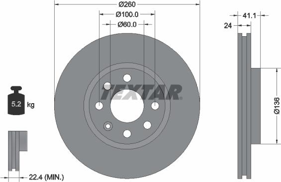 Textar 92111100 - Disque de frein cwaw.fr