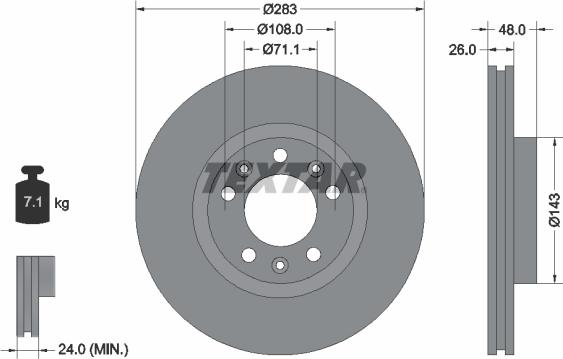 Textar 92111800 - Disque de frein cwaw.fr