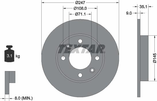 Textar 92111700 - Disque de frein cwaw.fr