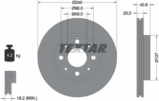 Textar 92118000 - Disque de frein cwaw.fr