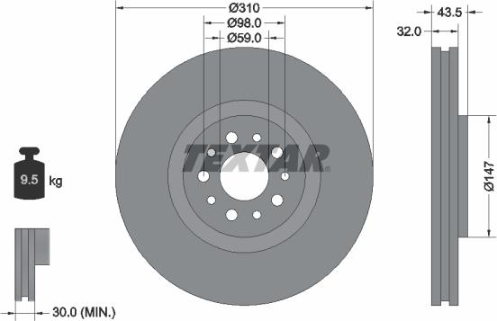 Textar 92118100 - Disque de frein cwaw.fr