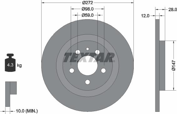 Textar 92118200 - Disque de frein cwaw.fr