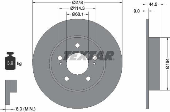 Textar 92113100 - Disque de frein cwaw.fr