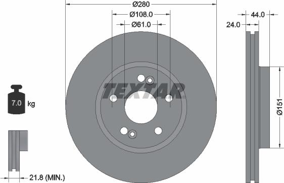 Textar 92113800 - Disque de frein cwaw.fr