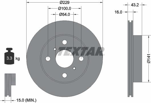 Textar 92113200 - Disque de frein cwaw.fr