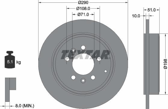 Textar 92112000 - Disque de frein cwaw.fr