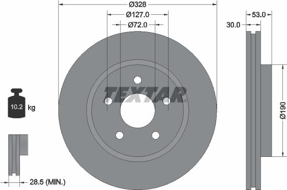 Textar 92184505 - Disque de frein cwaw.fr