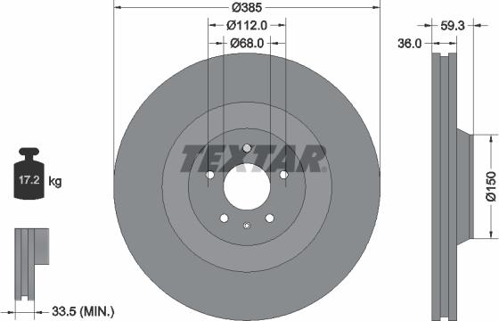 Textar 92184203 - Disque de frein cwaw.fr