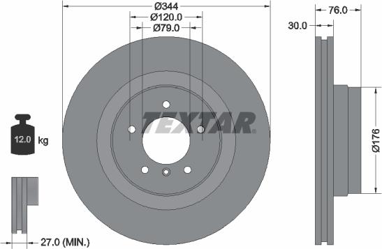 Textar 92185103 - Disque de frein cwaw.fr