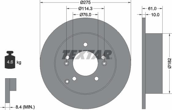 Textar 92185803 - Disque de frein cwaw.fr