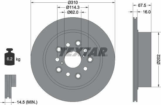 Textar 92185703 - Disque de frein cwaw.fr