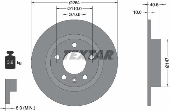 Textar 92186403 - Disque de frein cwaw.fr