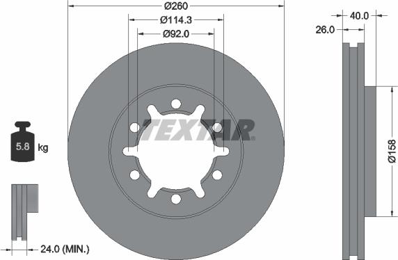 Textar 92186103 - Disque de frein cwaw.fr