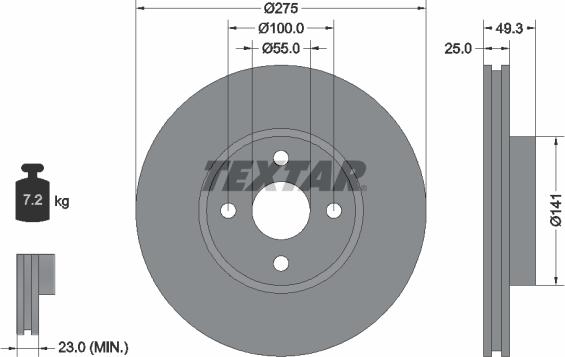 Textar 92180303 - Disque de frein cwaw.fr