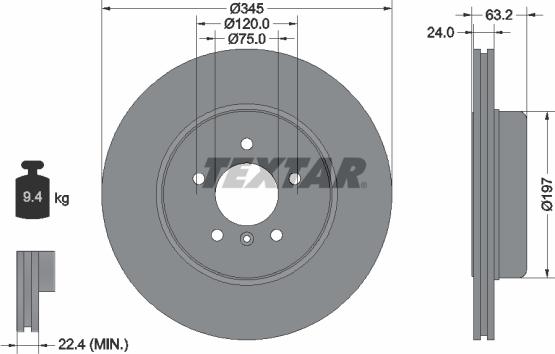 Textar 92182525 - Disque de frein cwaw.fr