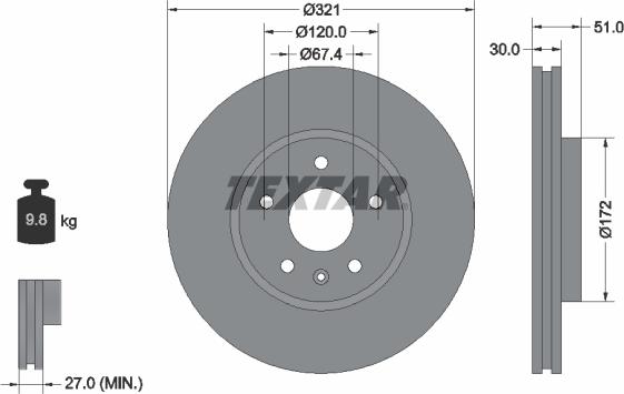 Textar 92187005 - Disque de frein cwaw.fr