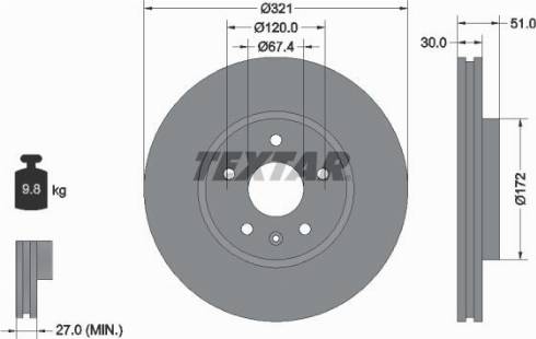 Textar 92187000 - Disque de frein cwaw.fr